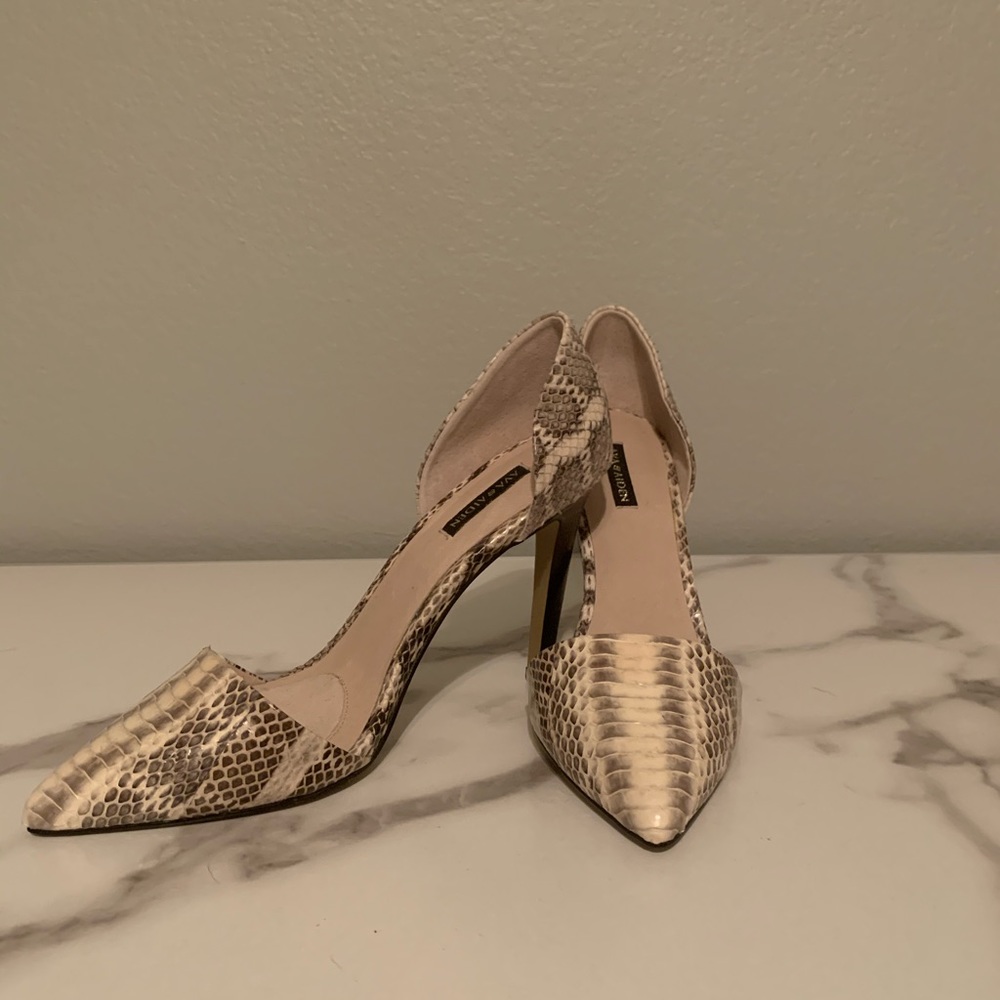 Ava & Aiden Snakeskin Mule Pumps